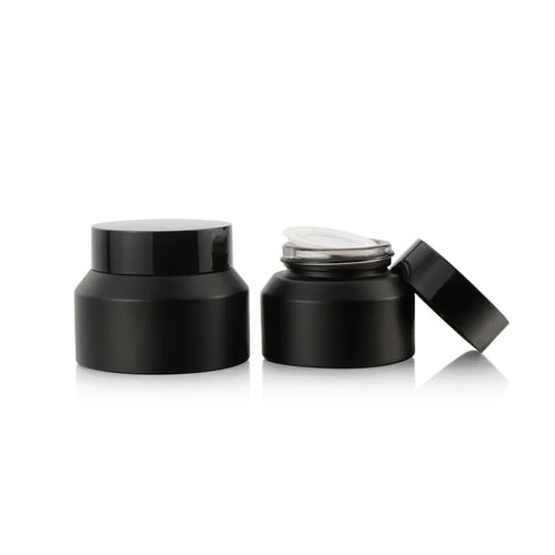 Wholesale Matte Black Glass Empty Jars with Pump 50g - Box of 105 - Helen Rose Skincare